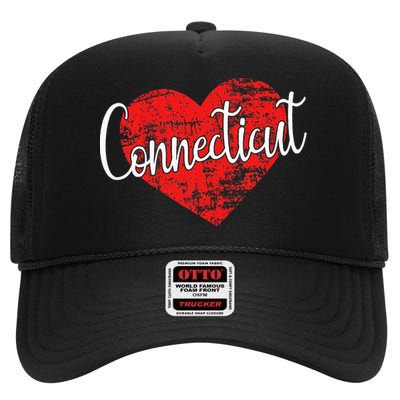 I Love Connecticut Cool Connecticut High Crown Mesh Back Trucker Hat