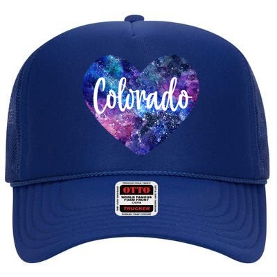 I Love Colorado Usa Gift High Crown Mesh Back Trucker Hat