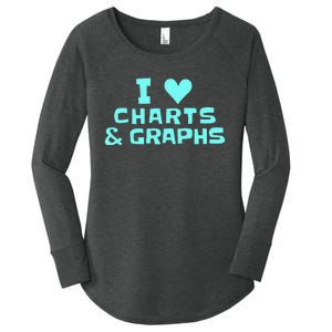 I Love Charts and Graphs Funny Math Teacher Gift Women's Perfect Tri Tunic Long Sleeve Shirt