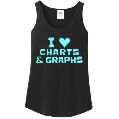 I Love Charts and Graphs Funny Math Teacher Gift Ladies Essential Tank