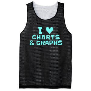 I Love Charts and Graphs Funny Math Teacher Gift Mesh Reversible Basketball Jersey Tank