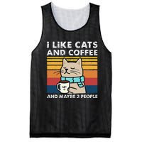 I Like Cats And Coffee And Maybe 3 People Funny Love Cats Mesh Reversible Basketball Jersey Tank