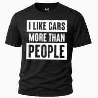 I Like Cars More Than People Funny Car Mechanic Dad Husband Cooling Performance Crew T-Shirt