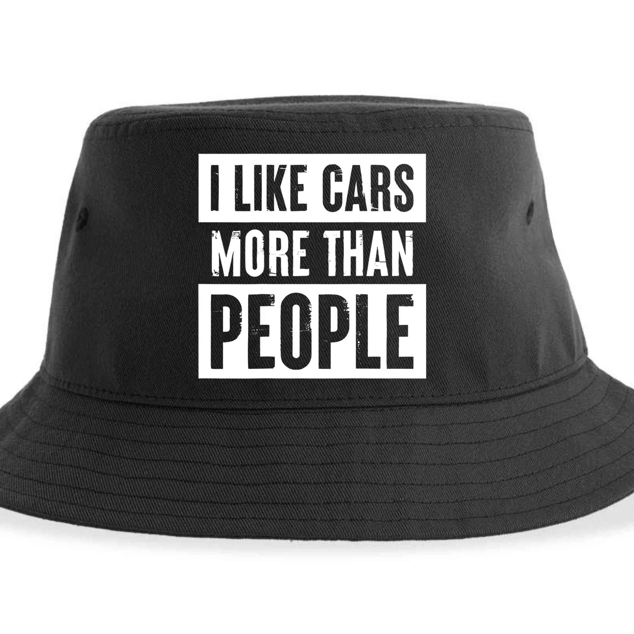 I Like Cars More Than People Funny Car Mechanic Dad Husband Sustainable Bucket Hat