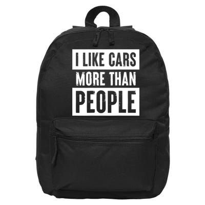 I Like Cars More Than People Funny Car Mechanic Dad Husband 16 in Basic Backpack