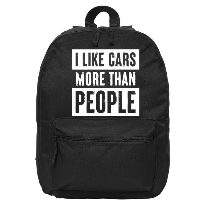 I Like Cars More Than People Funny Car Mechanic Dad Husband 16 in Basic Backpack