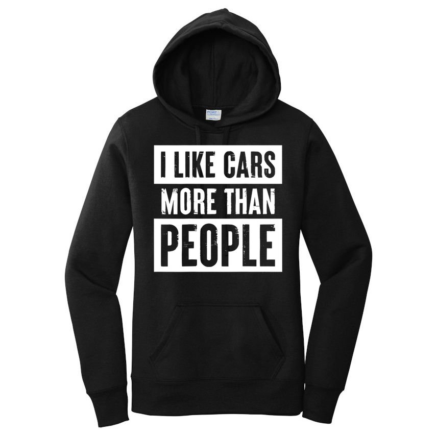I Like Cars More Than People Funny Car Mechanic Dad Husband Women's Pullover Hoodie