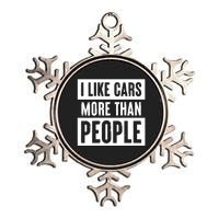 I Like Cars More Than People Funny Car Mechanic Dad Husband Metallic Star Ornament