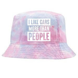 I Like Cars More Than People Funny Car Mechanic Dad Husband Tie-Dyed Bucket Hat