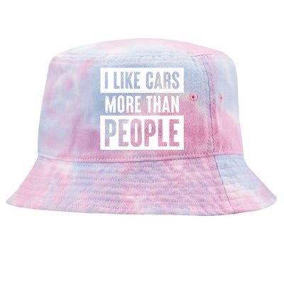 I Like Cars More Than People Funny Car Mechanic Dad Husband Tie-Dyed Bucket Hat