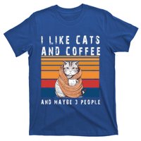 I Like Cats And Coffee And Maybe 3 People Funny Love Cats Cute Gift T-Shirt