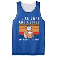 I Like Cats And Coffee And Maybe 3 People Funny Love Cats Cute Gift Mesh Reversible Basketball Jersey Tank