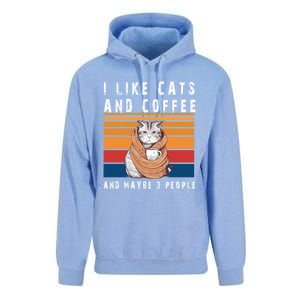 I Like Cats And Coffee And Maybe 3 People Funny Love Cats Cute Gift Unisex Surf Hoodie