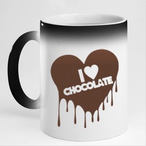 I Love Chocolate Candy Heart Lover 11oz Black Color Changing Mug