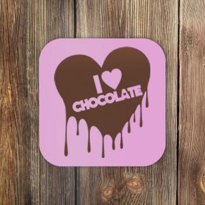 I Love Chocolate Candy Heart Lover Coaster