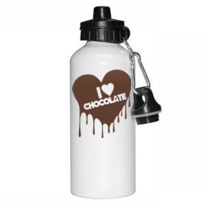 I Love Chocolate Candy Heart Lover Aluminum Water Bottle