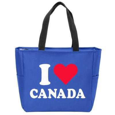 I Love Canada Heart Canada Zip Tote Bag