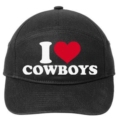 I Love Cowboys 7-Panel Snapback Hat