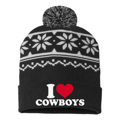 I Love Cowboys USA-Made Snowflake Beanie