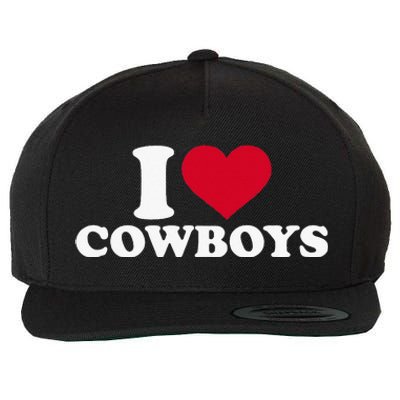 I Love Cowboys Wool Snapback Cap