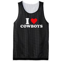 I Love Cowboys Mesh Reversible Basketball Jersey Tank