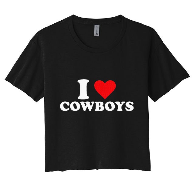 I Love Cowboys Crop Top