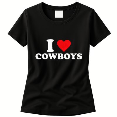 I Love Cowboys Womens T-Shirt
