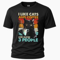 I Like Cats And Coffee And Maybe 3 People Funny Love Cat Cooling Performance Crew T-Shirt