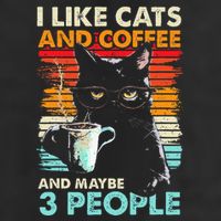 I Like Cats And Coffee And Maybe 3 People Funny Love Cat 11oz C Handle Ceramic Mug