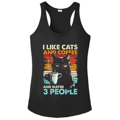 I Like Cats And Coffee And Maybe 3 People Funny Love Cat Ladies PosiCharge Competitor Racerback Tank