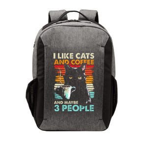 I Like Cats And Coffee And Maybe 3 People Funny Love Cat Vector Backpack