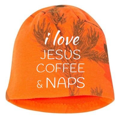 I Love Coffee Jesus And Naps Kati - Camo Knit Beanie