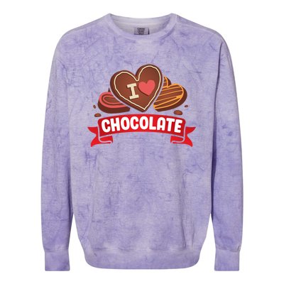 I Love Chocolate Sweets Candy Chocolate Bar Gift Colorblast Crewneck Sweatshirt