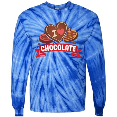 I Love Chocolate Sweets Candy Chocolate Bar Gift Tie-Dye Long Sleeve Shirt