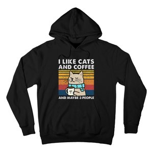 I Like Cats And Coffee And Maybe 3 People Hoodie