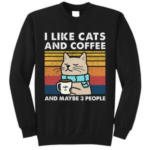 I Like Cats And Coffee And Maybe 3 People Sweatshirt