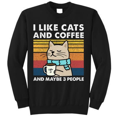I Like Cats And Coffee And Maybe 3 People Sweatshirt
