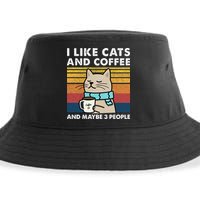I Like Cats And Coffee And Maybe 3 People Sustainable Bucket Hat