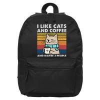 I Like Cats And Coffee And Maybe 3 People 16 in Basic Backpack