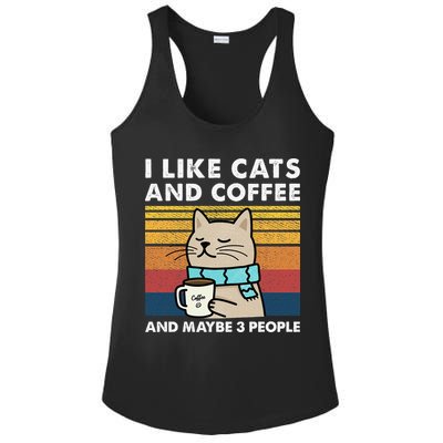 I Like Cats And Coffee And Maybe 3 People Ladies PosiCharge Competitor Racerback Tank