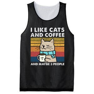 I Like Cats And Coffee And Maybe 3 People Mesh Reversible Basketball Jersey Tank