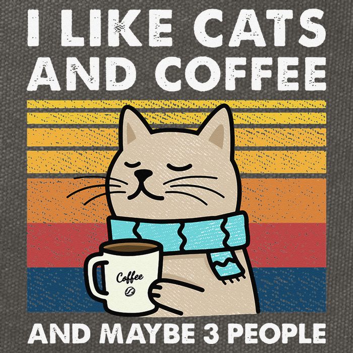 I Like Cats And Coffee And Maybe 3 People Cotton Canvas Backpack