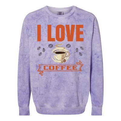 I Love Coffee Colorblast Crewneck Sweatshirt