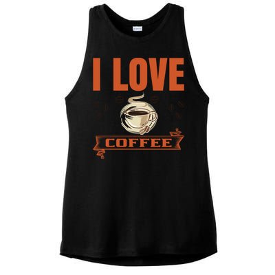 I Love Coffee Ladies PosiCharge Tri-Blend Wicking Tank