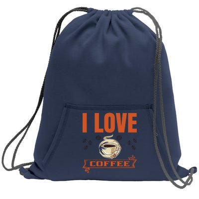 I Love Coffee Sweatshirt Cinch Pack Bag