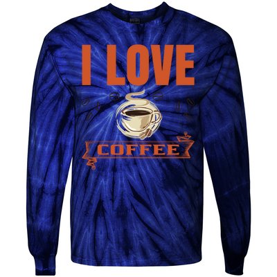 I Love Coffee Tie-Dye Long Sleeve Shirt