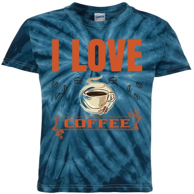 I Love Coffee Kids Tie-Dye T-Shirt