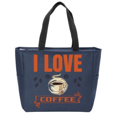 I Love Coffee Zip Tote Bag