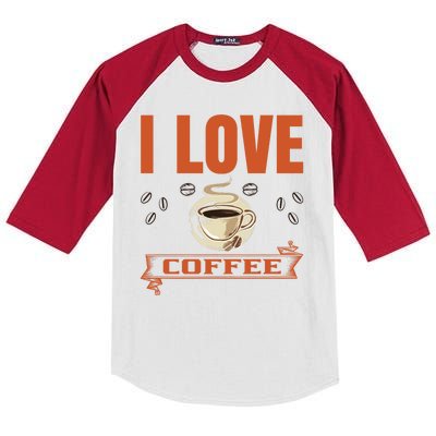 I Love Coffee Kids Colorblock Raglan Jersey