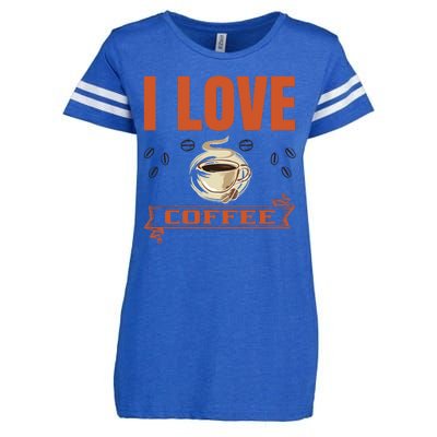 I Love Coffee Enza Ladies Jersey Football T-Shirt